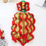 Maxbell Pet Costume Coat Hoodies Soft Lion Dance Clothes for Stage Performance Red Medium