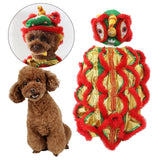 Maxbell Pet Costume Coat Hoodies Soft Lion Dance Clothes for Stage Performance Red XL