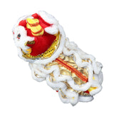 Maxbell Pet Costume Coat Hoodies Soft Lion Dance Clothes for Stage Performance White Medium