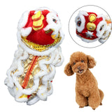Maxbell Pet Costume Coat Hoodies Soft Lion Dance Clothes for Stage Performance White Medium
