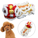 Maxbell Pet Costume Coat Hoodies Soft Lion Dance Clothes for Stage Performance White XL