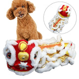 Maxbell Pet Costume Coat Hoodies Soft Lion Dance Clothes for Stage Performance White XL
