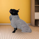 Maxbell Dog Bathrobe Drying Puppy Accessories Coat Adjustable Robe Pet Cat Grey