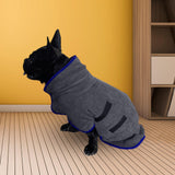Maxbell Dog Bathrobe Drying Puppy Accessories Coat Adjustable Robe Pet Cat Gray Blue