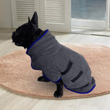 Maxbell Dog Bathrobe Drying Puppy Accessories Coat Adjustable Robe Pet Cat Gray Blue