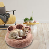 Maxbell Round Pet Bed with Slip Resistant Bottom Washable Mat Snooze Cuddler Soft S