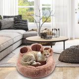 Maxbell Round Pet Bed with Slip Resistant Bottom Washable Mat Snooze Cuddler Soft S