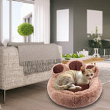 Maxbell Round Pet Bed with Slip Resistant Bottom Washable Mat Snooze Cuddler Soft L