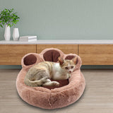 Maxbell Round Pet Bed with Slip Resistant Bottom Washable Mat Snooze Cuddler Soft L