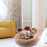 Maxbell Round Pet Bed with Slip Resistant Bottom Washable Mat Snooze Cuddler Soft L