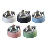Maxbell Pet Feeder 15° Raised Single Bowl for Cat Dog for Small Medium Dogs Kitten White