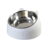 Maxbell Pet Feeder 15° Raised Single Bowl for Cat Dog for Small Medium Dogs Kitten White