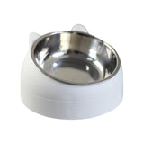 Maxbell Pet Feeder 15° Raised Single Bowl for Cat Dog for Small Medium Dogs Kitten White