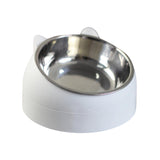 Maxbell Pet Feeder 15° Raised Single Bowl for Cat Dog for Small Medium Dogs Kitten White