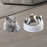 Maxbell Pet Feeder 15° Raised Single Bowl for Cat Dog for Small Medium Dogs Kitten White