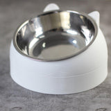 Maxbell Pet Feeder 15° Raised Single Bowl for Cat Dog for Small Medium Dogs Kitten White