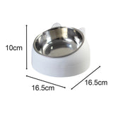 Maxbell Pet Feeder 15° Raised Single Bowl for Cat Dog for Small Medium Dogs Kitten White