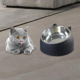Maxbell Pet Feeder 15° Raised Single Bowl for Cat Dog for Small Medium Dogs Kitten Black