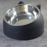Maxbell Pet Feeder 15° Raised Single Bowl for Cat Dog for Small Medium Dogs Kitten Black