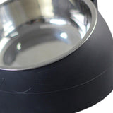 Maxbell Pet Feeder 15° Raised Single Bowl for Cat Dog for Small Medium Dogs Kitten Black