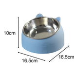Maxbell Pet Feeder 15° Raised Single Bowl for Cat Dog for Small Medium Dogs Kitten Blue