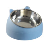 Maxbell Pet Feeder 15° Raised Single Bowl for Cat Dog for Small Medium Dogs Kitten Blue