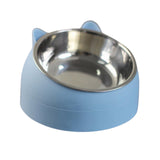 Maxbell Pet Feeder 15° Raised Single Bowl for Cat Dog for Small Medium Dogs Kitten Blue