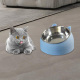Maxbell Pet Feeder 15° Raised Single Bowl for Cat Dog for Small Medium Dogs Kitten Blue