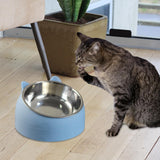 Maxbell Pet Feeder 15° Raised Single Bowl for Cat Dog for Small Medium Dogs Kitten Blue