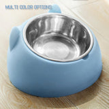 Maxbell Pet Feeder 15° Raised Single Bowl for Cat Dog for Small Medium Dogs Kitten Blue
