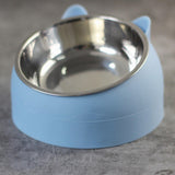 Maxbell Pet Feeder 15° Raised Single Bowl for Cat Dog for Small Medium Dogs Kitten Blue