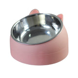 Maxbell Pet Feeder 15° Raised Single Bowl for Cat Dog for Small Medium Dogs Kitten Pink