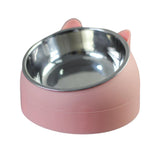 Maxbell Pet Feeder 15° Raised Single Bowl for Cat Dog for Small Medium Dogs Kitten Pink