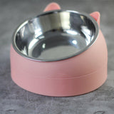 Maxbell Pet Feeder 15° Raised Single Bowl for Cat Dog for Small Medium Dogs Kitten Pink