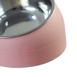 Maxbell Pet Feeder 15° Raised Single Bowl for Cat Dog for Small Medium Dogs Kitten Pink
