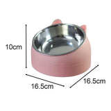 Maxbell Pet Feeder 15° Raised Single Bowl for Cat Dog for Small Medium Dogs Kitten Pink