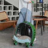 Maxbell Pet Trolley Case Durable Breathable Holes for Puppy Dog Carrying Hiking Translucent