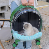 Maxbell Pet Trolley Case Durable Breathable Holes for Puppy Dog Carrying Hiking Translucent