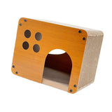 Maxbell Cat Dog Wood House Breathable Corrugated Cardboard Pets Cave Nest for Puppy