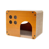 Maxbell Cat Dog Wood House Breathable Corrugated Cardboard Pets Cave Nest for Puppy