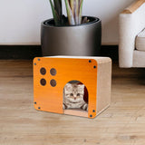 Maxbell Cat Dog Wood House Breathable Corrugated Cardboard Pets Cave Nest for Puppy