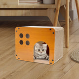 Maxbell Cat Dog Wood House Breathable Corrugated Cardboard Pets Cave Nest for Puppy
