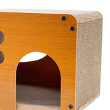 Maxbell Cat Dog Wood House Breathable Corrugated Cardboard Pets Cave Nest for Puppy
