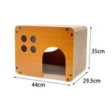 Maxbell Cat Dog Wood House Breathable Corrugated Cardboard Pets Cave Nest for Puppy