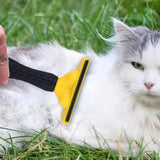 Maxbell Deshedding Comb Cleaning Brush Remover Pet Hair Brushes for Cats Dogs Kitten 15.5x10x5cm Yellow