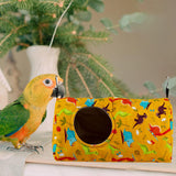 Maxbell Bird House Nest Hut Parakeets Lovebirds Toy Parrots Cage Hanging Hammock Bed Yellow 31x15x15cm