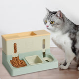 Maxbell Water Food Dispenser Convenient Automatic Cat Feeder for Small Animals Green