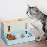 Maxbell Water Food Dispenser Convenient Automatic Cat Feeder for Small Animals Blue