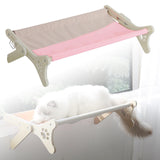 Maxbell Pet Cat Window Perch Wood Frame Shelf Window Chair Hanging Bed Hammock Pink