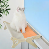 Maxbell Pet Cat Window Perch Wood Frame Shelf Window Chair Hanging Bed Hammock Orange